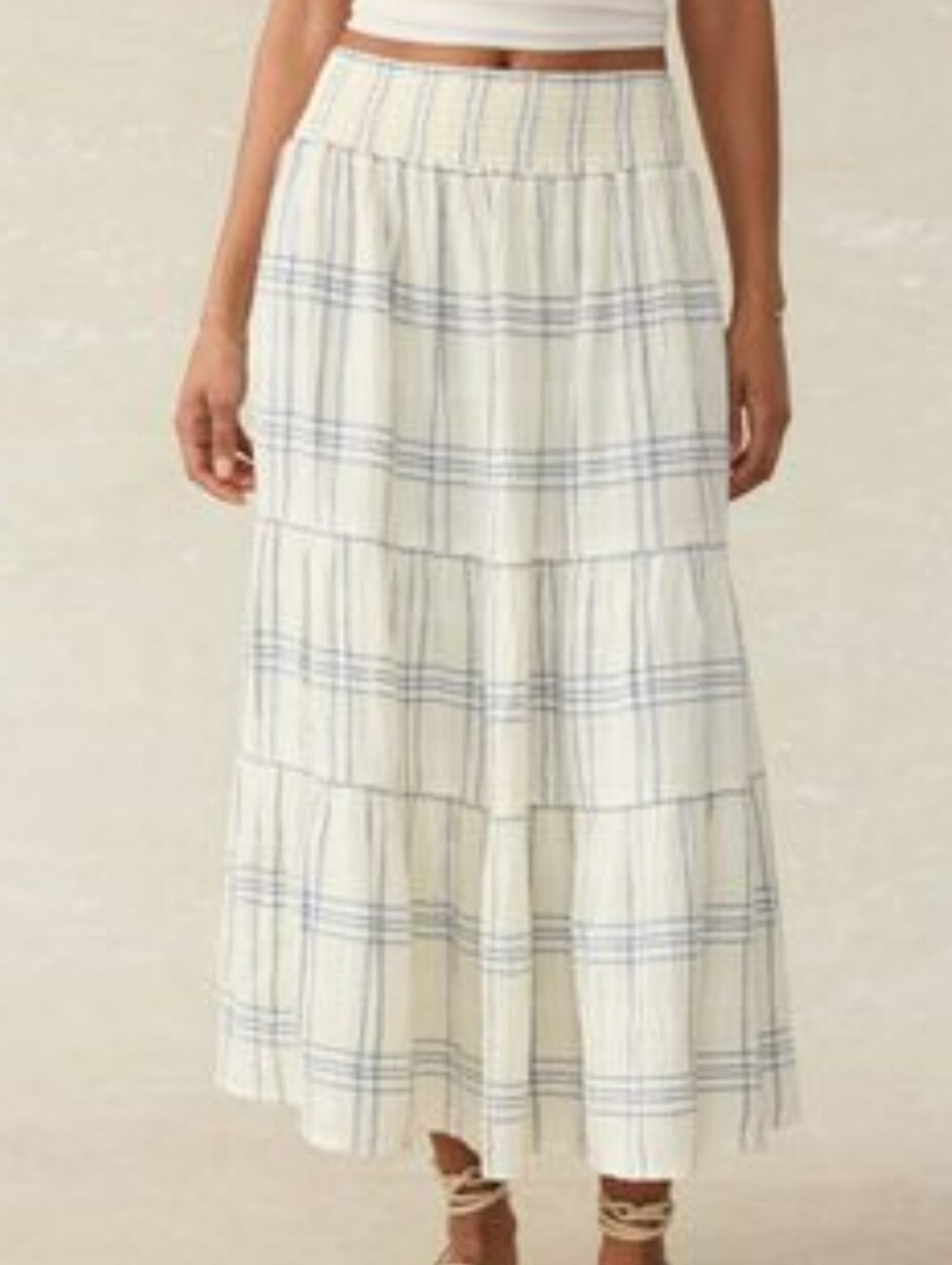 Faherty Women's Natural Dune Cotton Gauze Woodstock Skirt XS